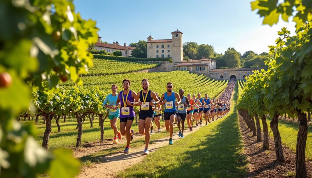participez au marathon du médoc, une course unique en france mêlant sport, fête, vins et gastronomie au cœur des vignobles prestigieux. un événement exceptionnel attirant des coureurs du monde entier !