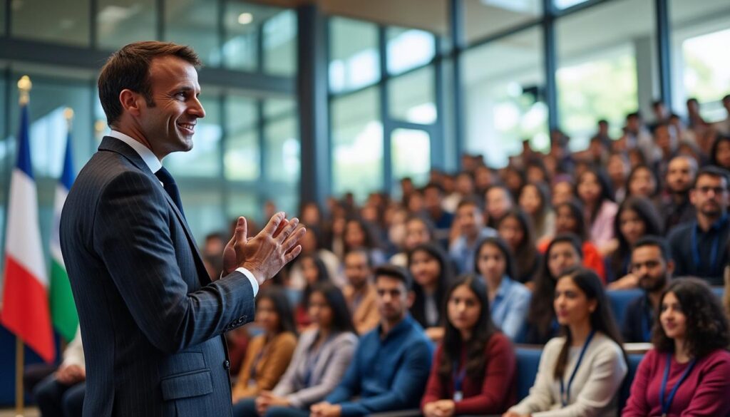 découvrez comment emmanuel macron encourage les étudiants indiens à choisir la france pour leurs études, soulignant les opportunités et la qualité de l'enseignement dans le pays.