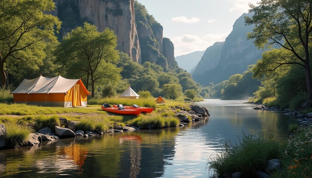 explorez les meilleurs spots pour bivouaquer dans les gorges de l’ardèche et profitez de lieux exceptionnels au bord de la rivière pour une expérience nature inoubliable.