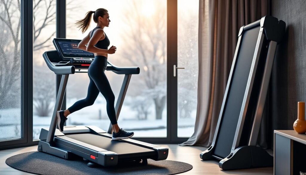 découvrez notre tapis de course pliable à -50 % lors des soldes d’hiver. gagnez de l’espace et restez en forme facilement grâce à son design pratique et compact.